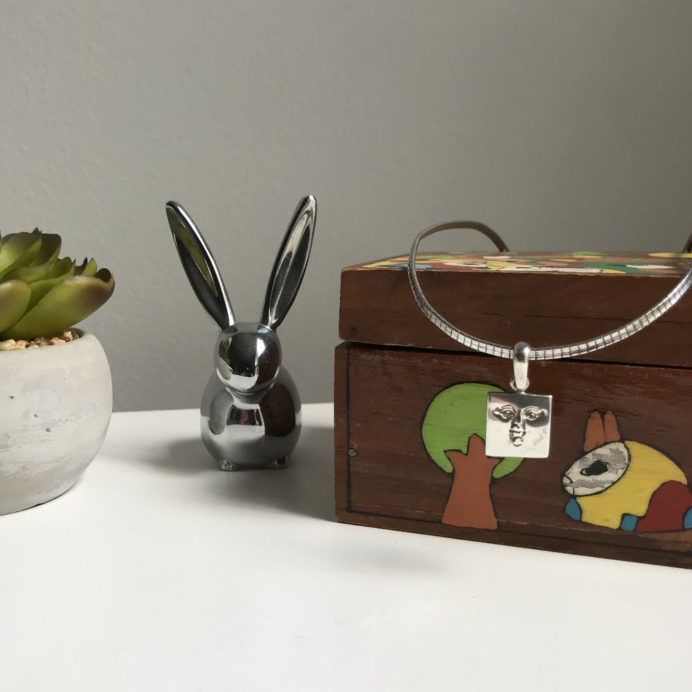 Signed Silver Pendant Necklace